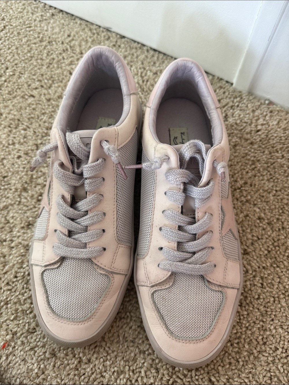 Vintage Havana Women's Lace-Up Sneakers in Pale Pink